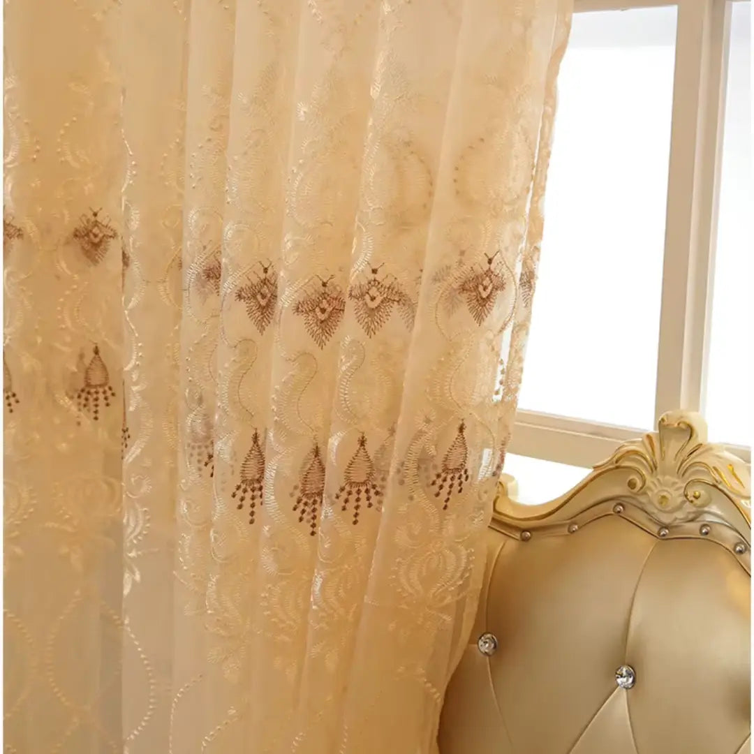 Cortina-Voil-Dourado-Real-Tule-Bordado-10m-x-2,50m-Sala-&-Quarto-Éclat-D'Or-Dona-Cortina-4