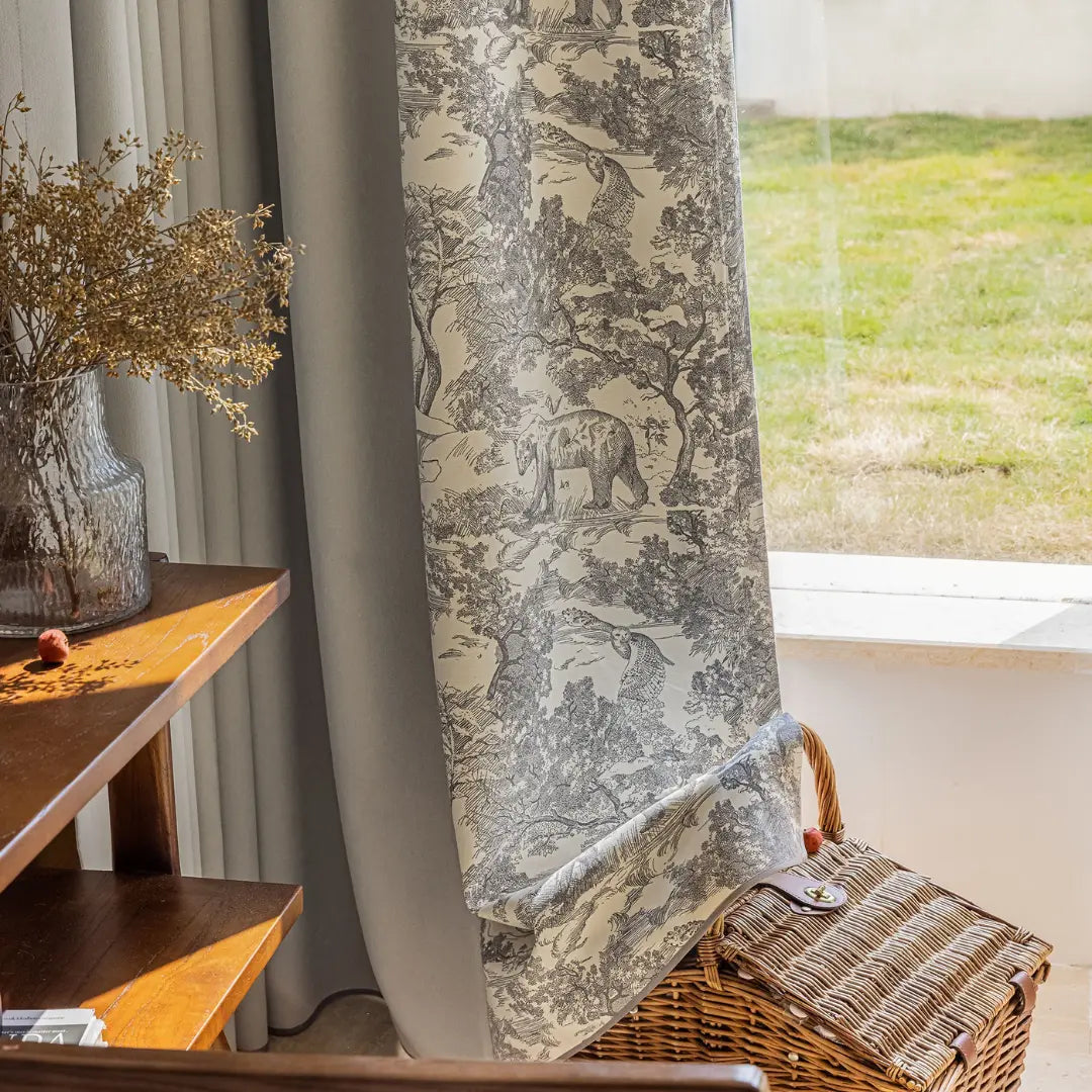 Cortina-Blackout-Chenille-Cinza-Estampada-Bicolor-para-trilho-4m-x-2,50m-Sala-&-Quarto-Sylvana-Dona-Cortina-4