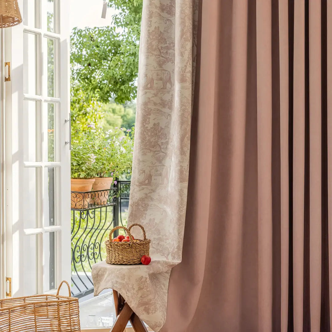 Cortina-Blackout-Chenille-Ouro-Rosé-Estampada-Bicolor-para-trilho-4m-x-2,50m-Sala-&-Quarto-Sylvana-Dona-Cortina-4