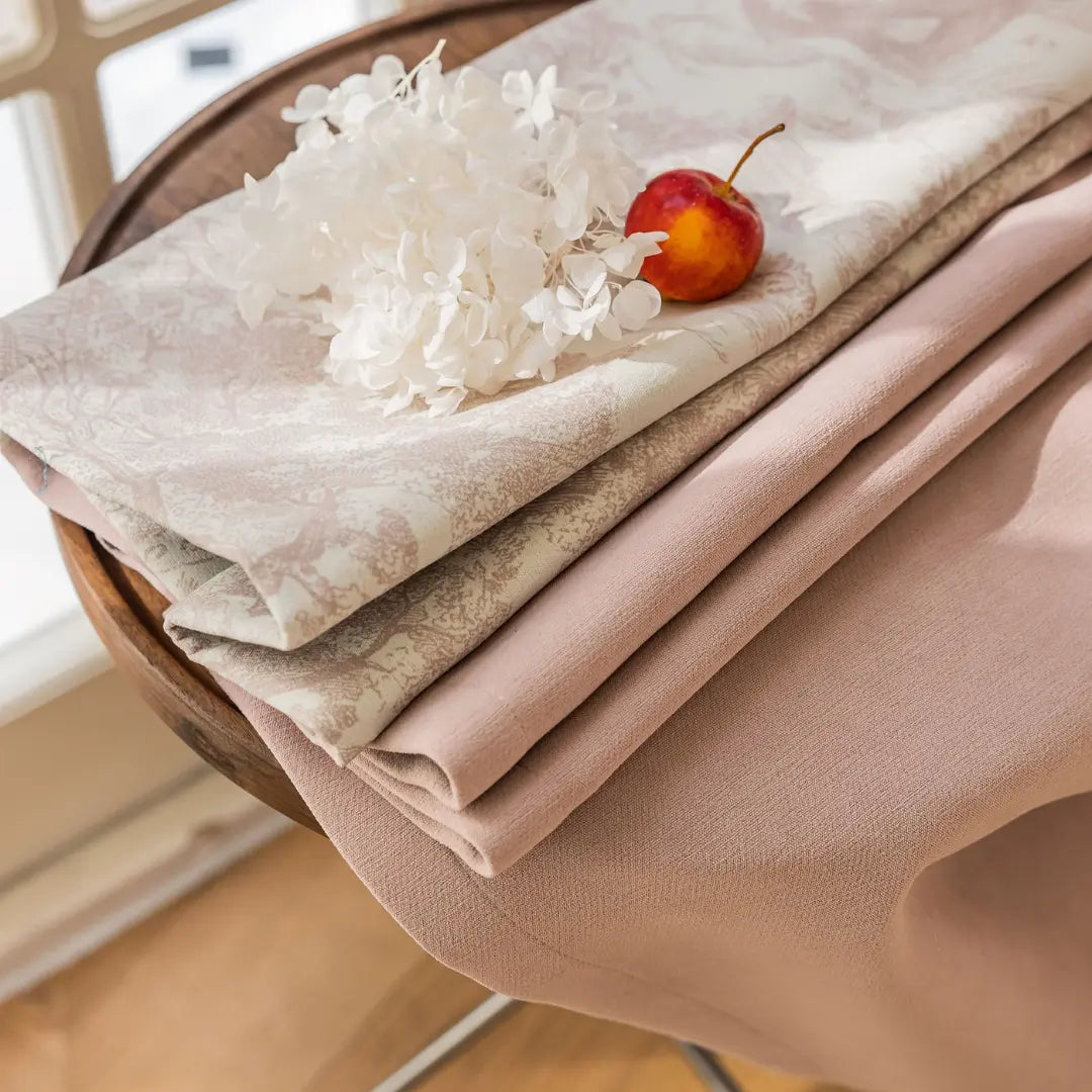 Cortina Blackout Chenille Ouro Rosé Estampada Bicolor p/ trilho 6m x 2,50m - Sala & Quarto - Sylvana