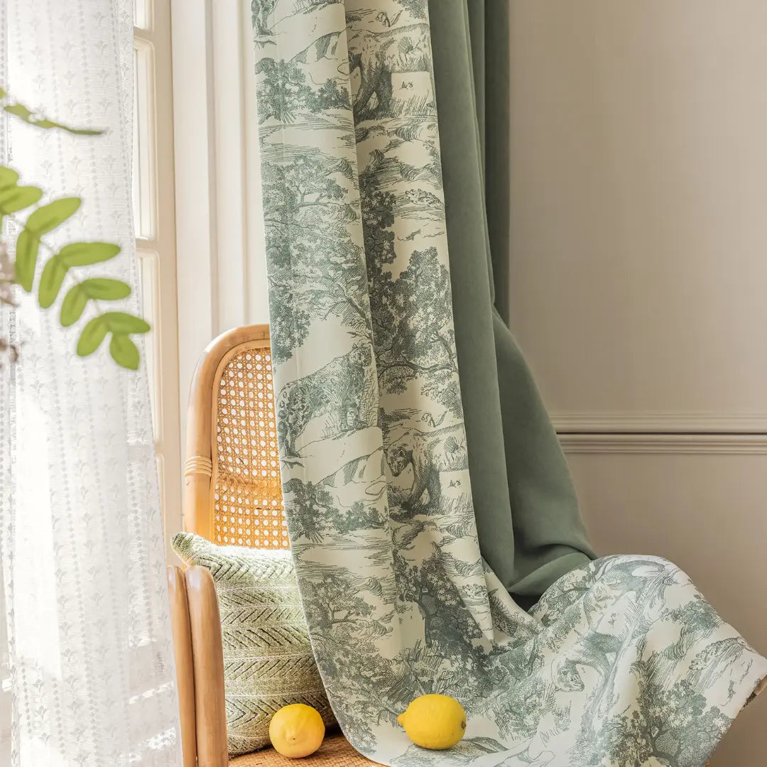 Cortina-Blackout-Chenille-Verde-Estampada-Bicolor-para-trilho-4m-x-2,50m-Sala-&-Quarto-Sylvana-Dona-Cortina-4