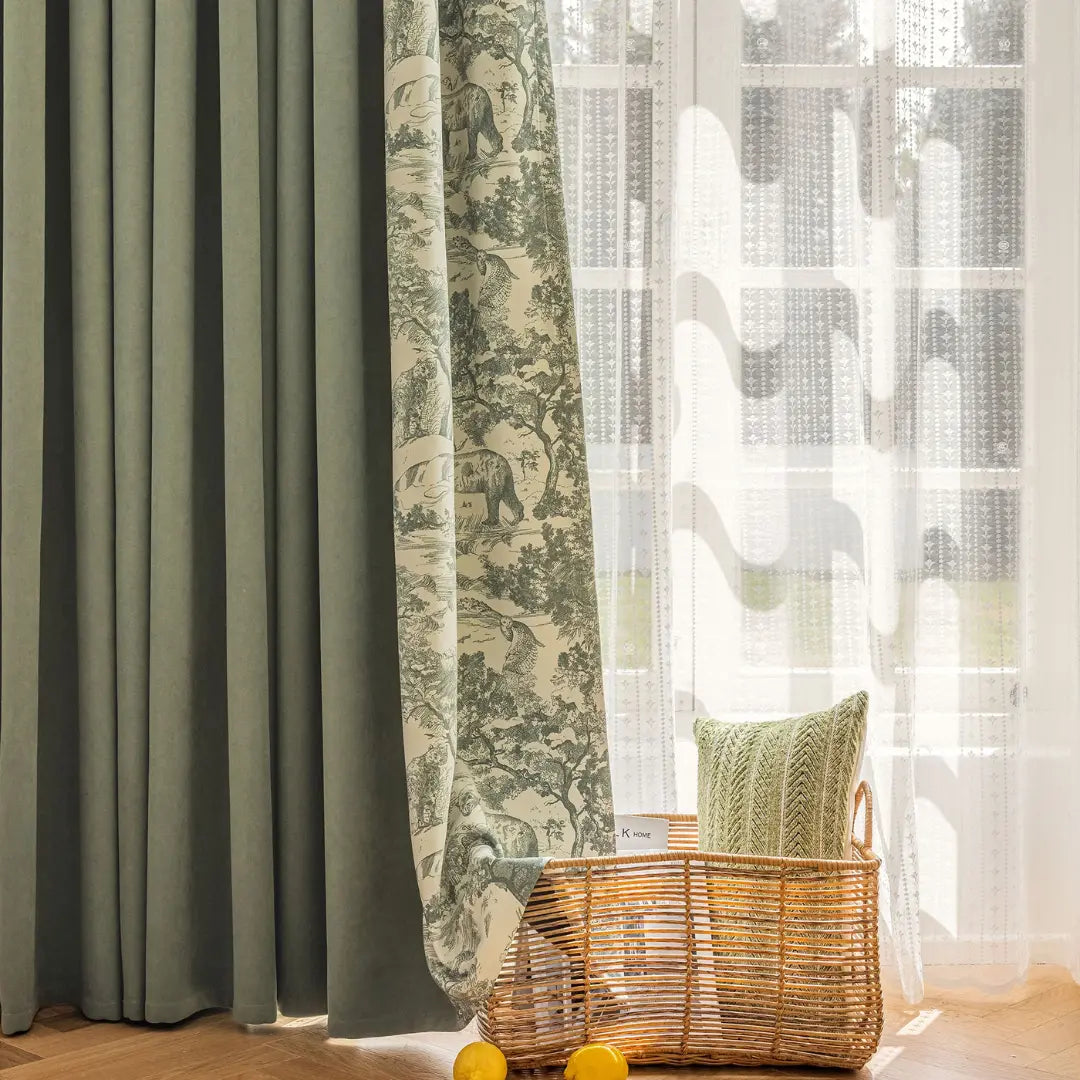 Cortina-Blackout-Chenille-Verde-Estampada-Bicolor-para-trilho-6m-x-2,50m-Sala-&-Quarto-Sylvana-Dona-Cortina-5