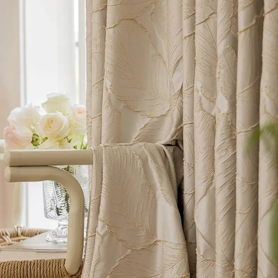 Cortina-Blackout-Jacquard-4m-x-2,60m-Sala-e-Quarto-Golden-Leaf-Bege-Dona-Cortina-2