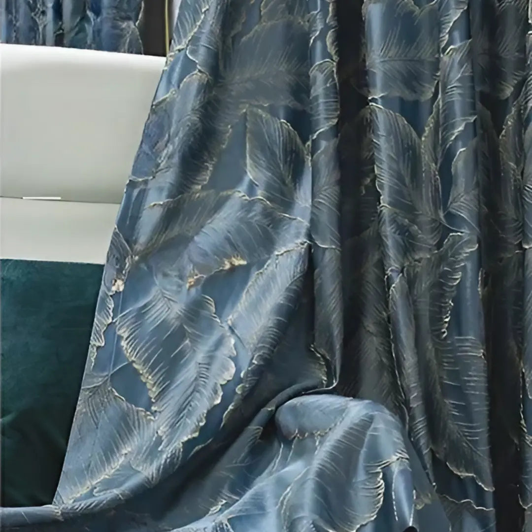 Cortina-Blackout-Jacquard-para-trilho-4m-x-2,60m-Sala-e-Quarto-Golden-Leaf-Blue-Dona-Cortina-6