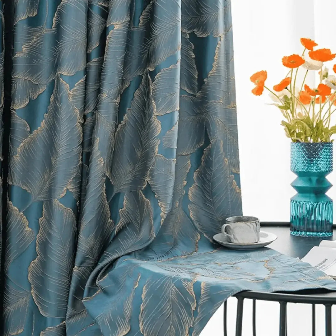 Cortina-Blackout-Jacquard-para-trilho-4m-x-2,60m-Sala-e-Quarto-Golden-Leaf-Blue-Dona-Cortina-8