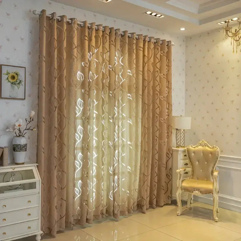 Cortina-Jacquard-Dourada-2.80m-de-Largura-Sala-ou-Quarto-Folhas-de-Outono-15