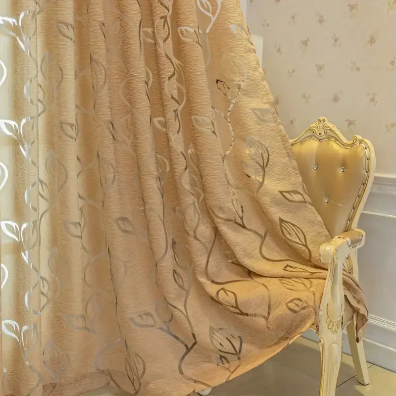 Cortina-Jacquard-Dourada-2.80m-de-Largura-Sala-ou-Quarto-Folhas-de-Outono-5