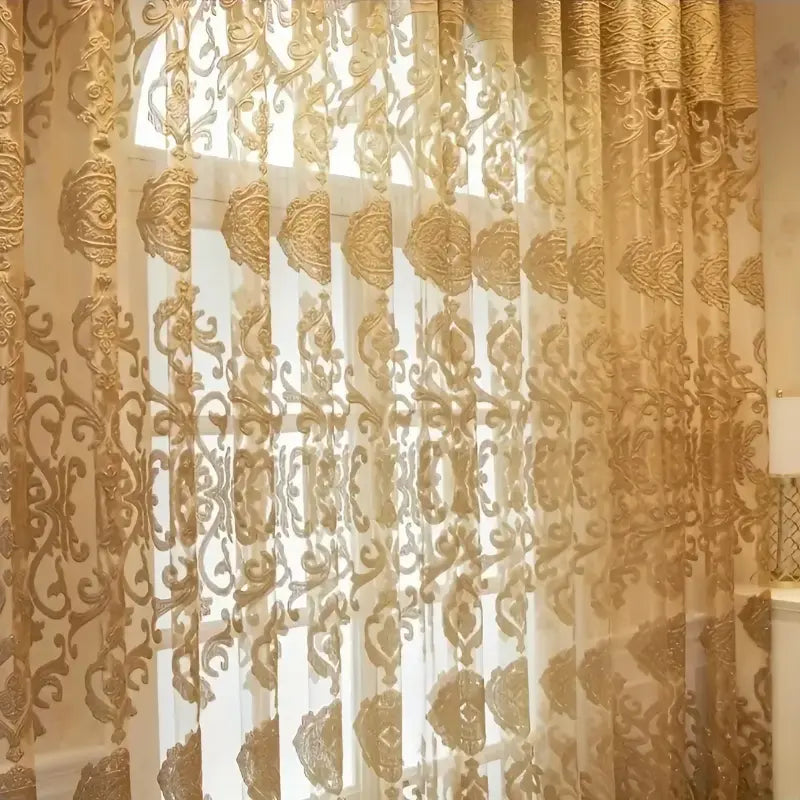 Cortina-Jacquard-Dourada-Sala-ou-Quarto-Selo-Real-5