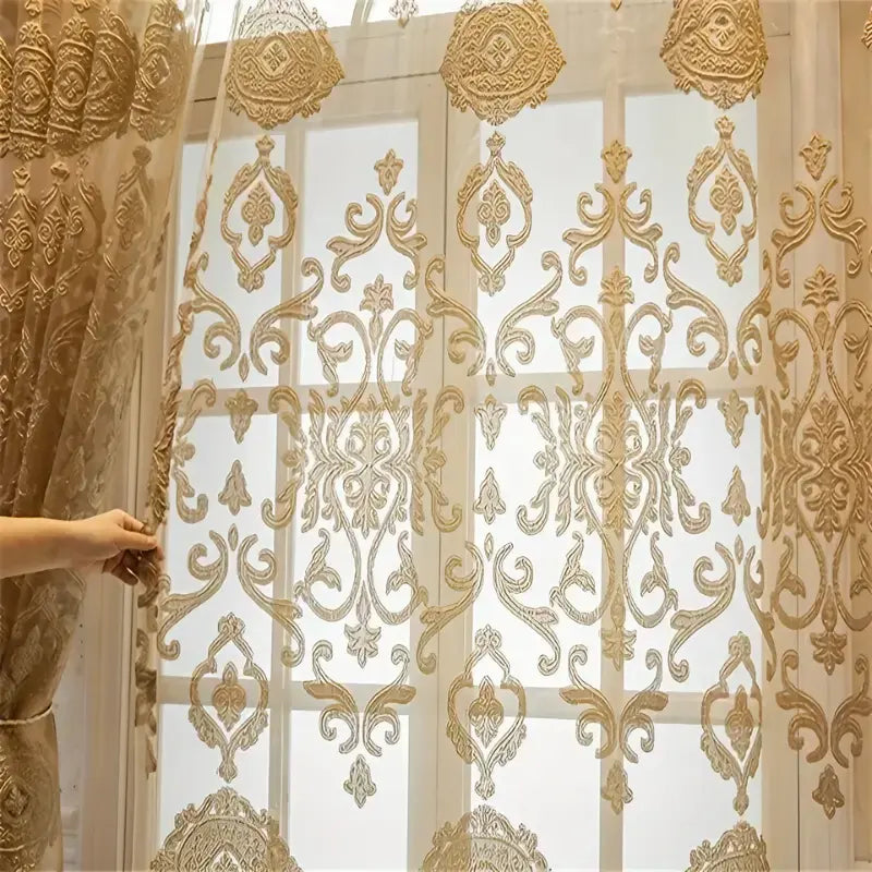 Cortina-Jacquard-Dourada-Sala-ou-Quarto-Selo-Real-7