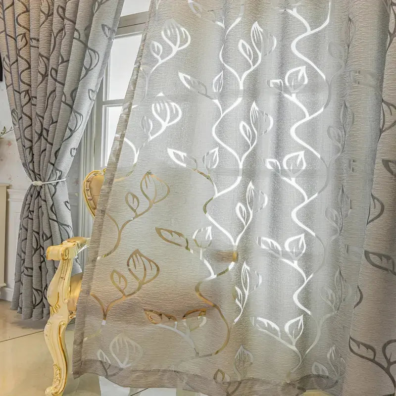 Cortina-Jacquard-Prateada-2.80m-de-Largura-Sala-ou-Quarto-Folhas-de-Outono-5