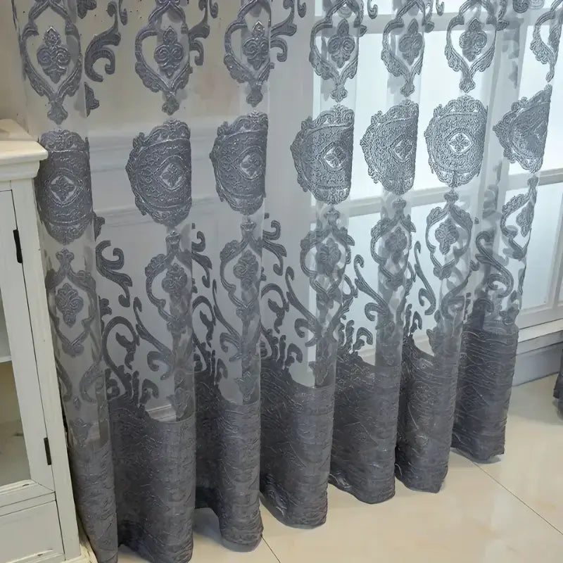 Cortina-Jacquard-Prateada-Sala-ou-Quarto-Selo-Real-7