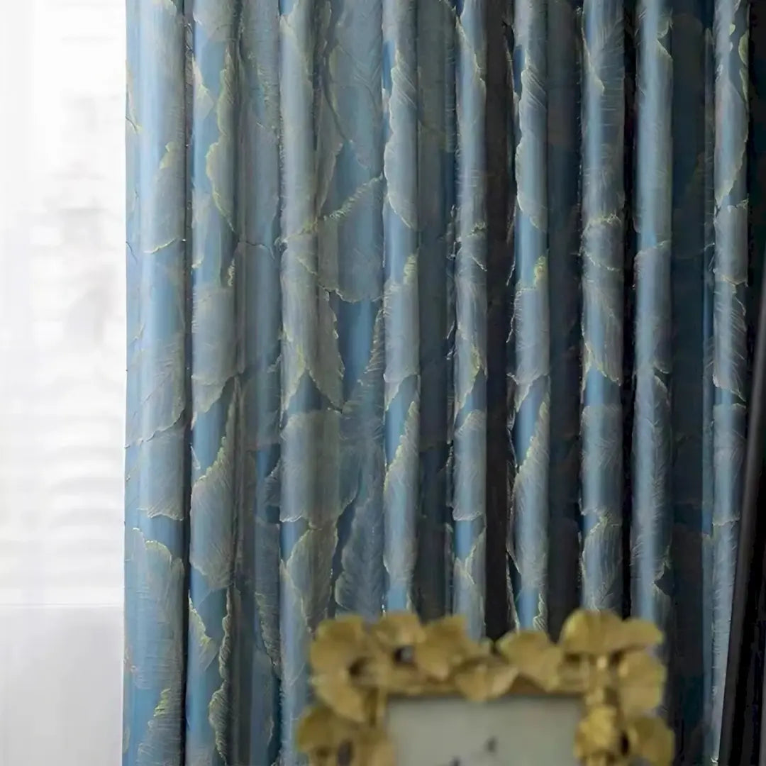 Cortina-Blackout-Jacquard-para-trilho-6m-x-2,60m-Sala-e-Quarto-Golden-Leaf-Blue-Dona-Cortina-2