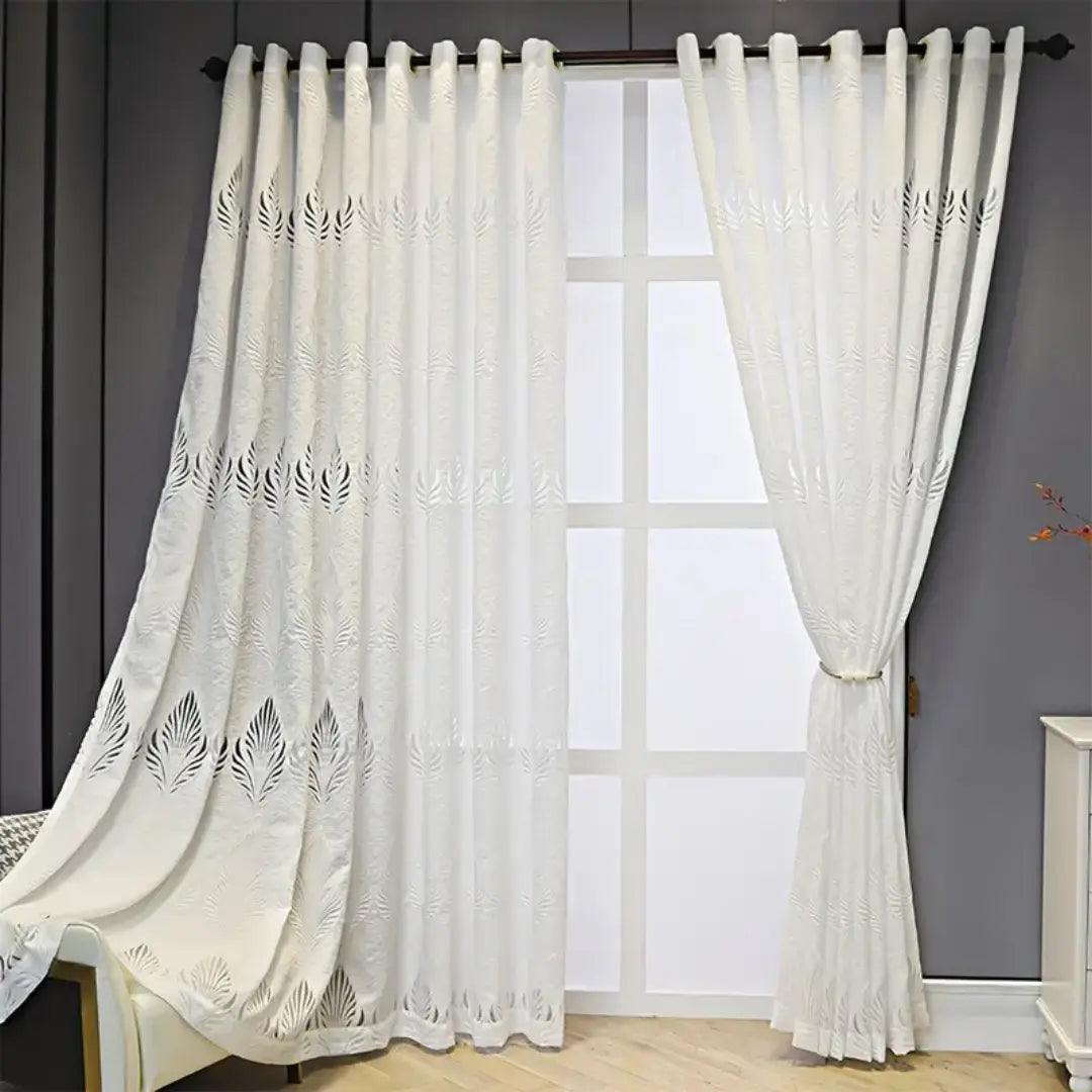 Cortina-Jacquard-Branca-com-Folhas-Vazadas-2-metros-Sala-&-Quarto-Lévora-Dona-Cortina-1