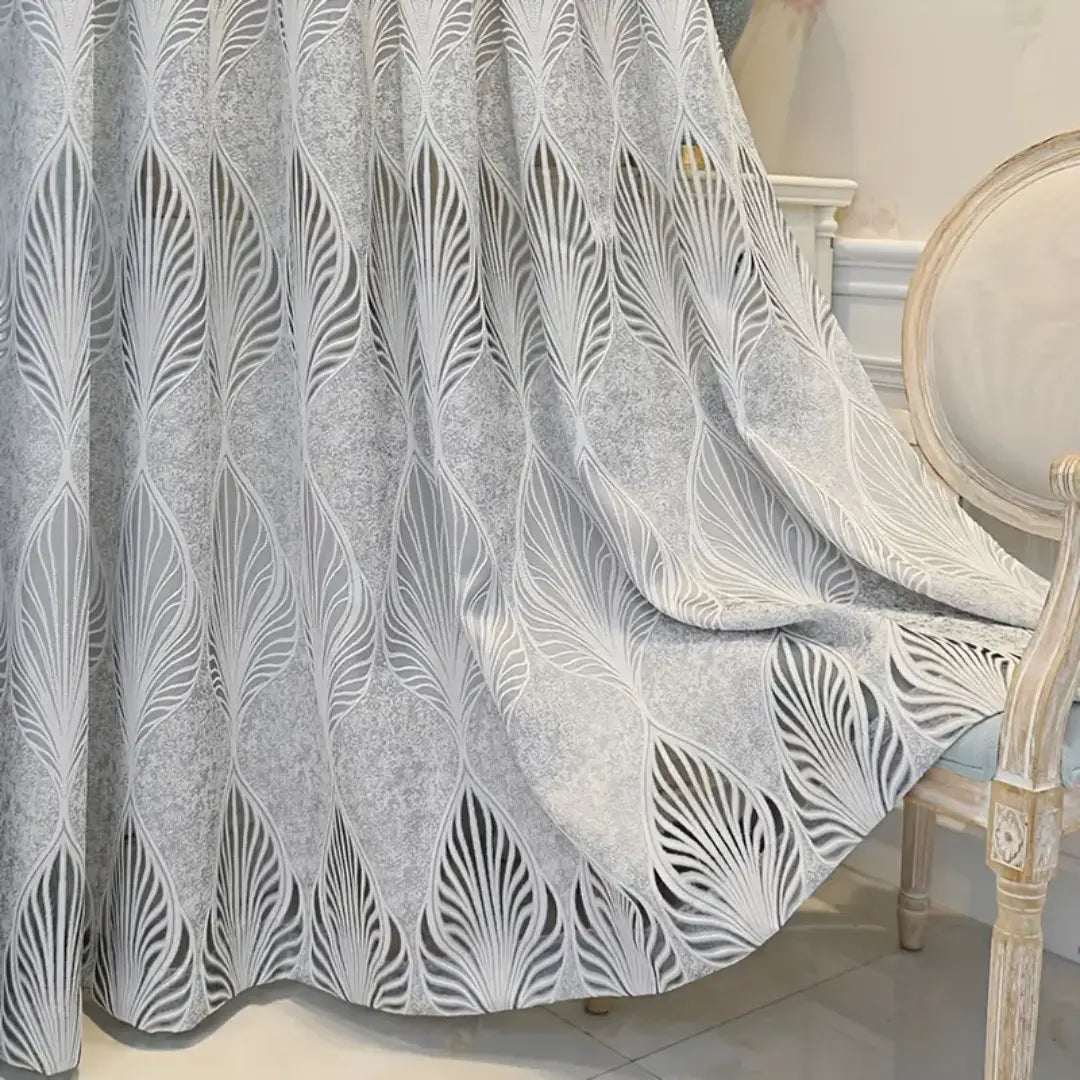 Cortina-Jacquard-Cinza-com-Folhas-Vazadas-4m-x-2,50m-Sala-&-Quarto-Lévora-Dona-Cortina-1