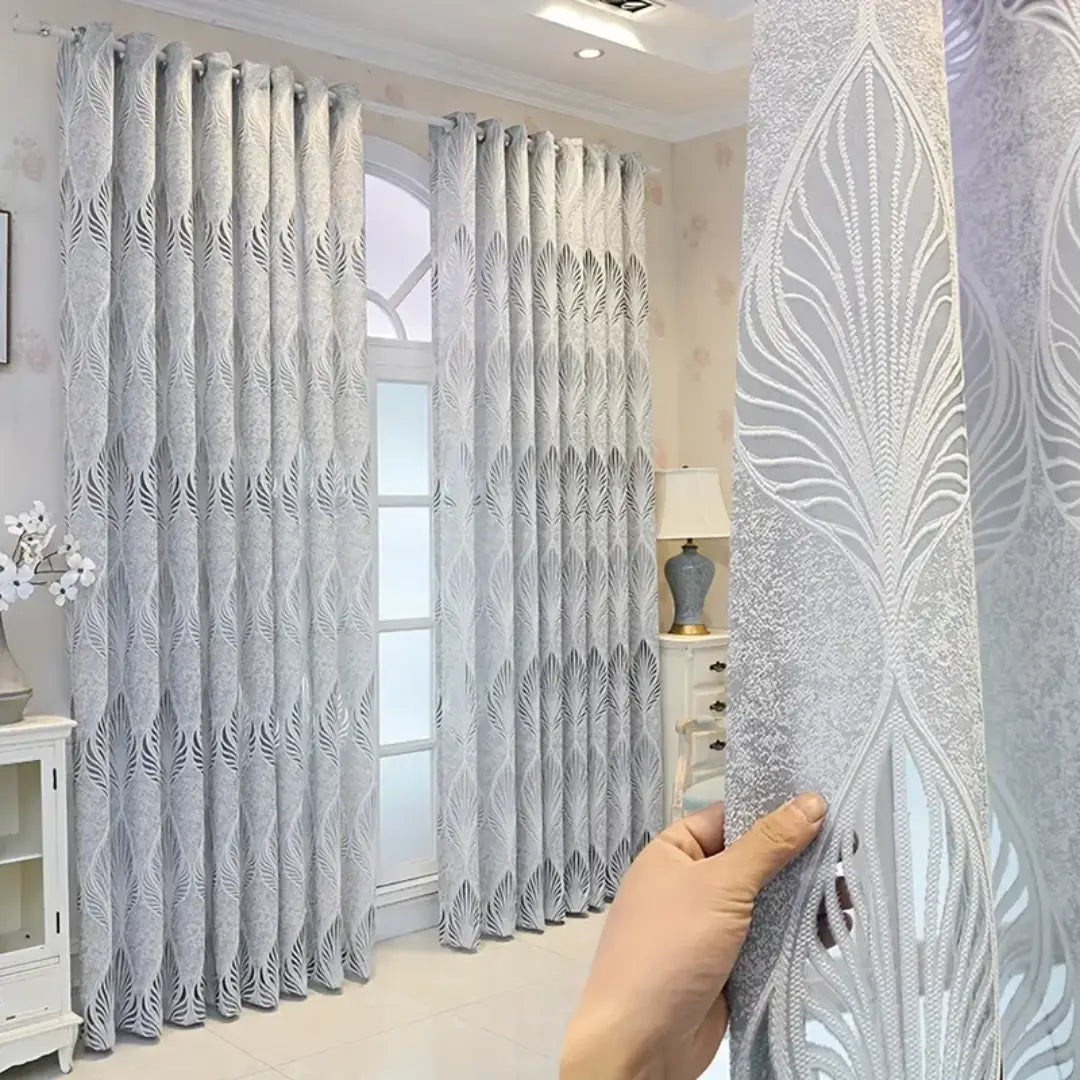 Cortina-Jacquard-Cinza-com-Folhas-Vazadas-4m-x-2,50m-Sala-&-Quarto-Lévora-Dona-Cortina-2