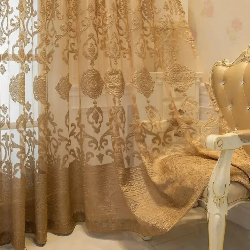 Cortina-Jacquard-Dourada-Sala-ou-Quarto-Selo-Real-2